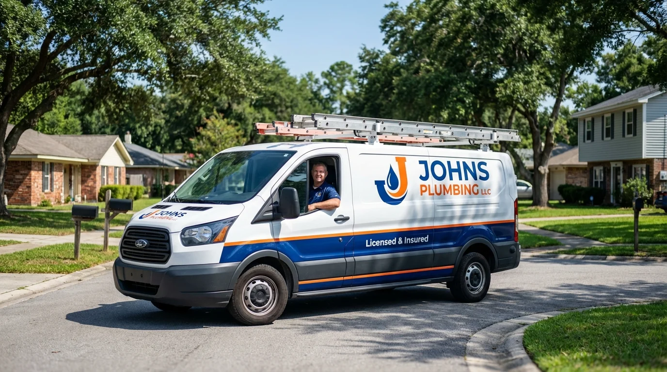 Johns Plumbing LLC service van in Lucasville, OH