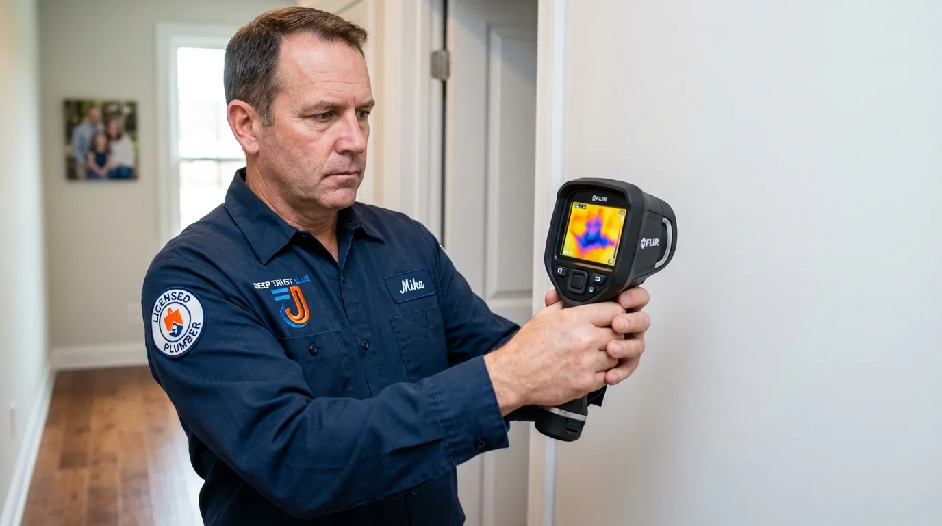 Thermal imaging leak detection by Johns Plumbing LLC in Lucasville